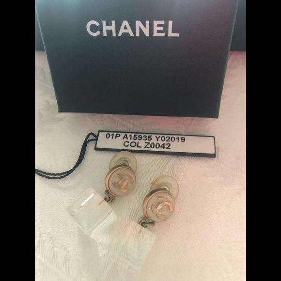 CHANEL Jewelry - Authentic CHANEL Transparent Drop Earrings